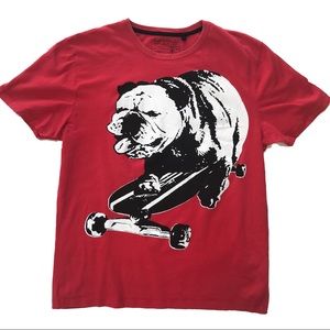 Men’s 100% Cotton Bulldog Skateboard Shirt
